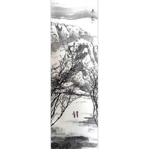겨울 산수화 -5(157cm x 40cm)/풍경화/족자