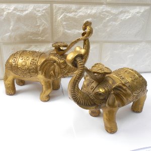 황금 여의대 코끼리 한쌍 코끼리장식품 코끼리소품