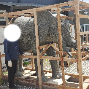 초특대 코끼리석상 190cm 코끼리조각품 코끼리소품