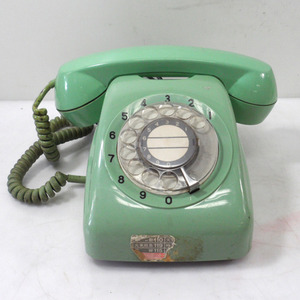 녹색 전화기/다이얼 전화기/옛날전화기/엔틱전화기/중고 다이얼 전화기/골동전화기/일본 다이얼 전화기