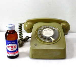 80년대 금성 다이얼 전화기(풀색)/다이얼전화기/옛날전화기/연극소품/전화기/금성전화기