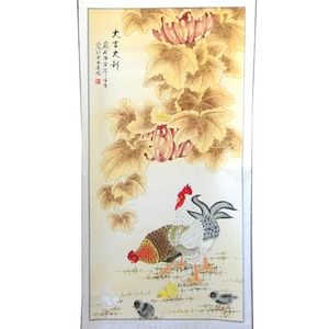 가을 닭족자/(大吉大利)입신양명,출세/닭그림/족자/풍수인테리어/생신선물/장수기원