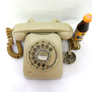 베이지톤 다이얼 전화기/중고전화기/옛날물건/옛날전화기/옛날물건/근대사/전화기