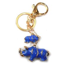 푸른코뿔소 열쇠고리 1개 코뿔소 열쇠고리 파란코뿔소