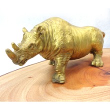 중형 황금 코뿔소 조각품 코뿔소소품 코뿔소악세사리
