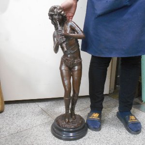피리 연주조각상 74cm 악기연주 동상 소녀상 여인상