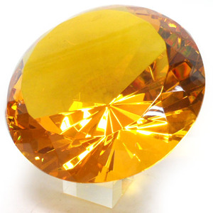 특대 크리스탈 다이아몬드 지름20cm 황금빛 유리소품
